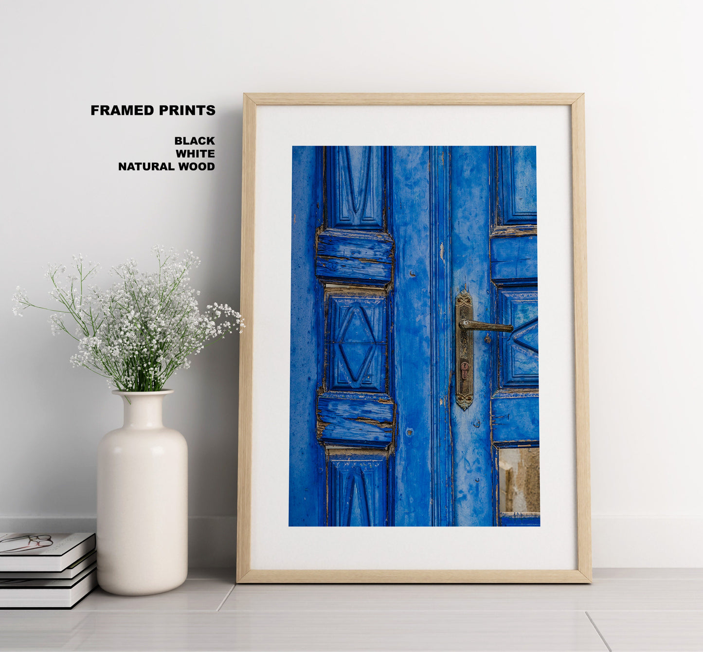 Santorini Print Set - Print Set of Three - Bold Blue Prints - Framed Prints Available - Greek Photography Prints - Greece Fine At Photo