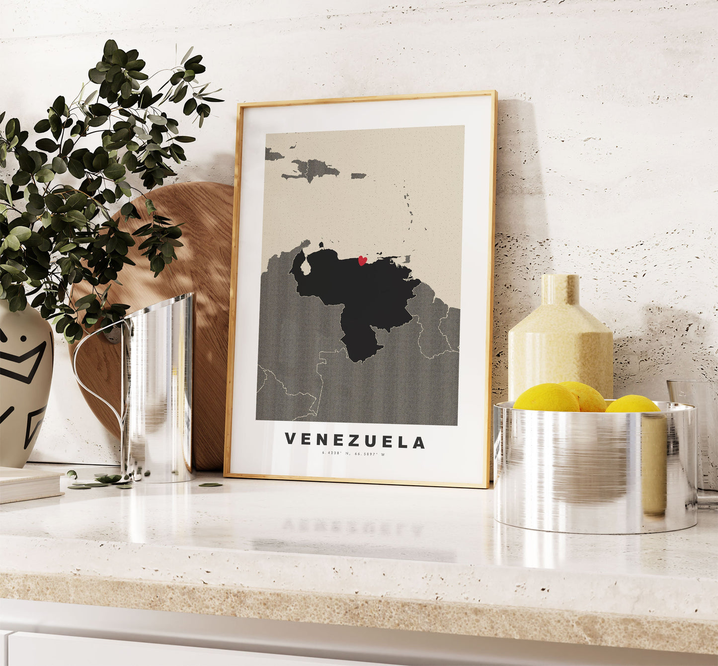 Venezuela Map Print - Personalised Map Gift - Framed or Canvas Options Available - Custom Text Options - Personalised Gift - South America