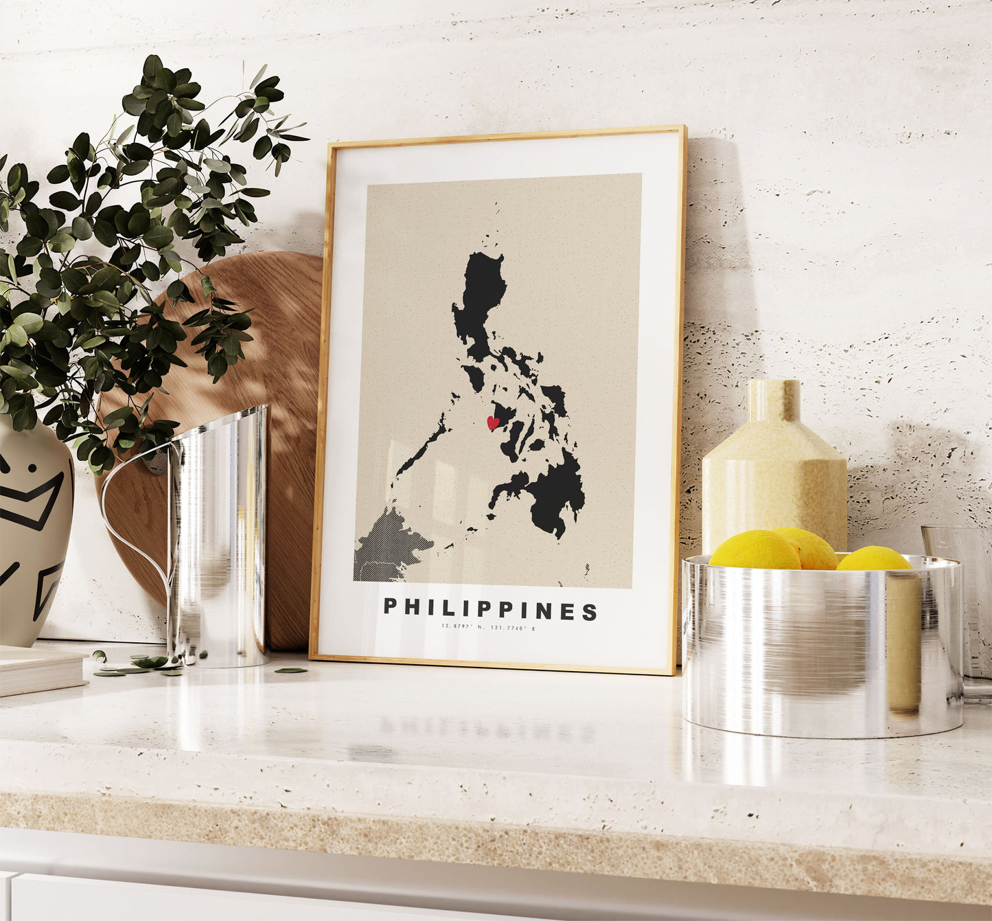 Philippines Map Print - Personalised Map Gift - Framed or Canvas Options Available - Custom Text Options - Personalised Gift - Asia