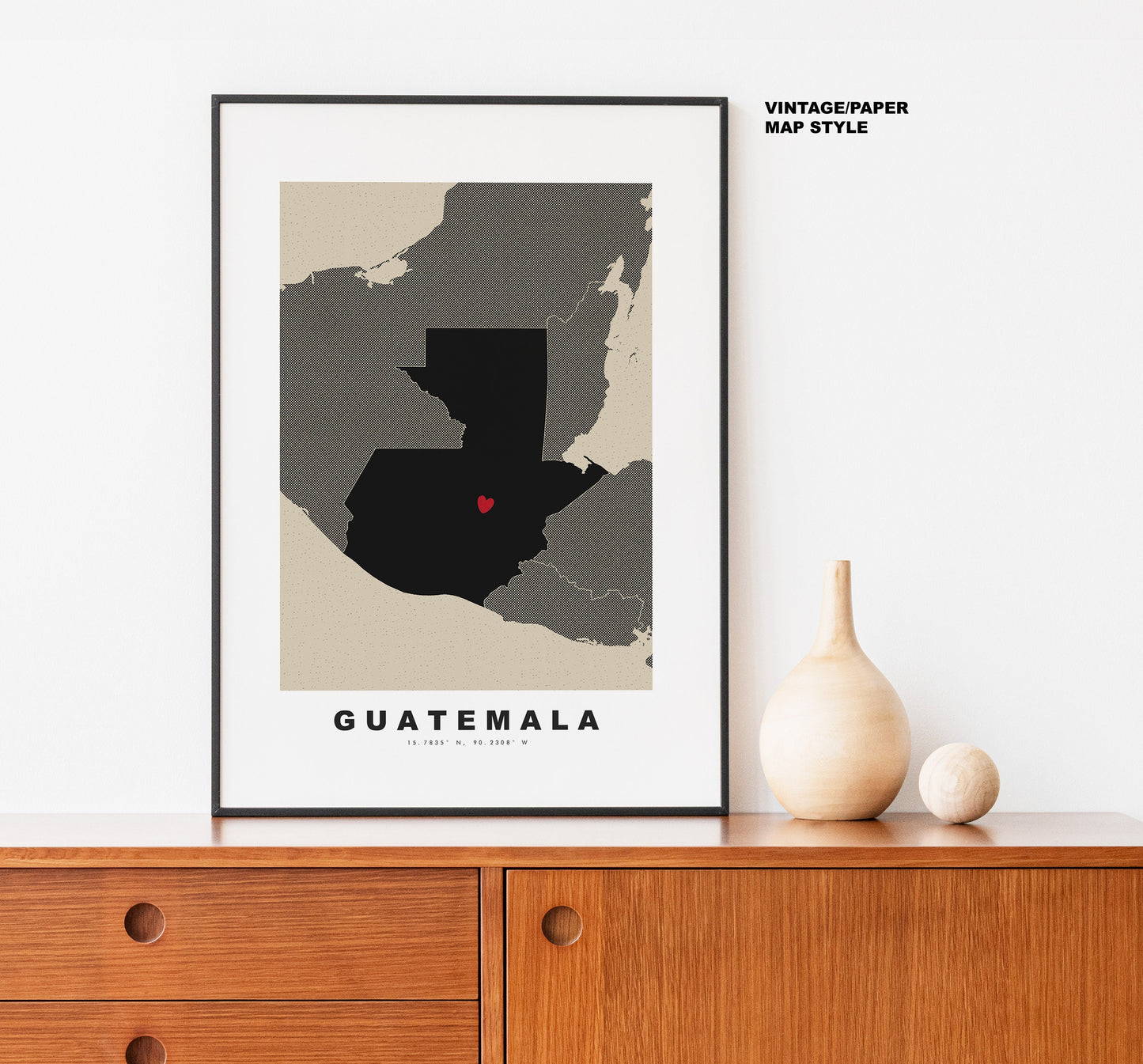 Guatemala Map Print - Personalised Map Gift - Framed or Canvas Options Available - Custom Text Options - Personalised Gift - South America