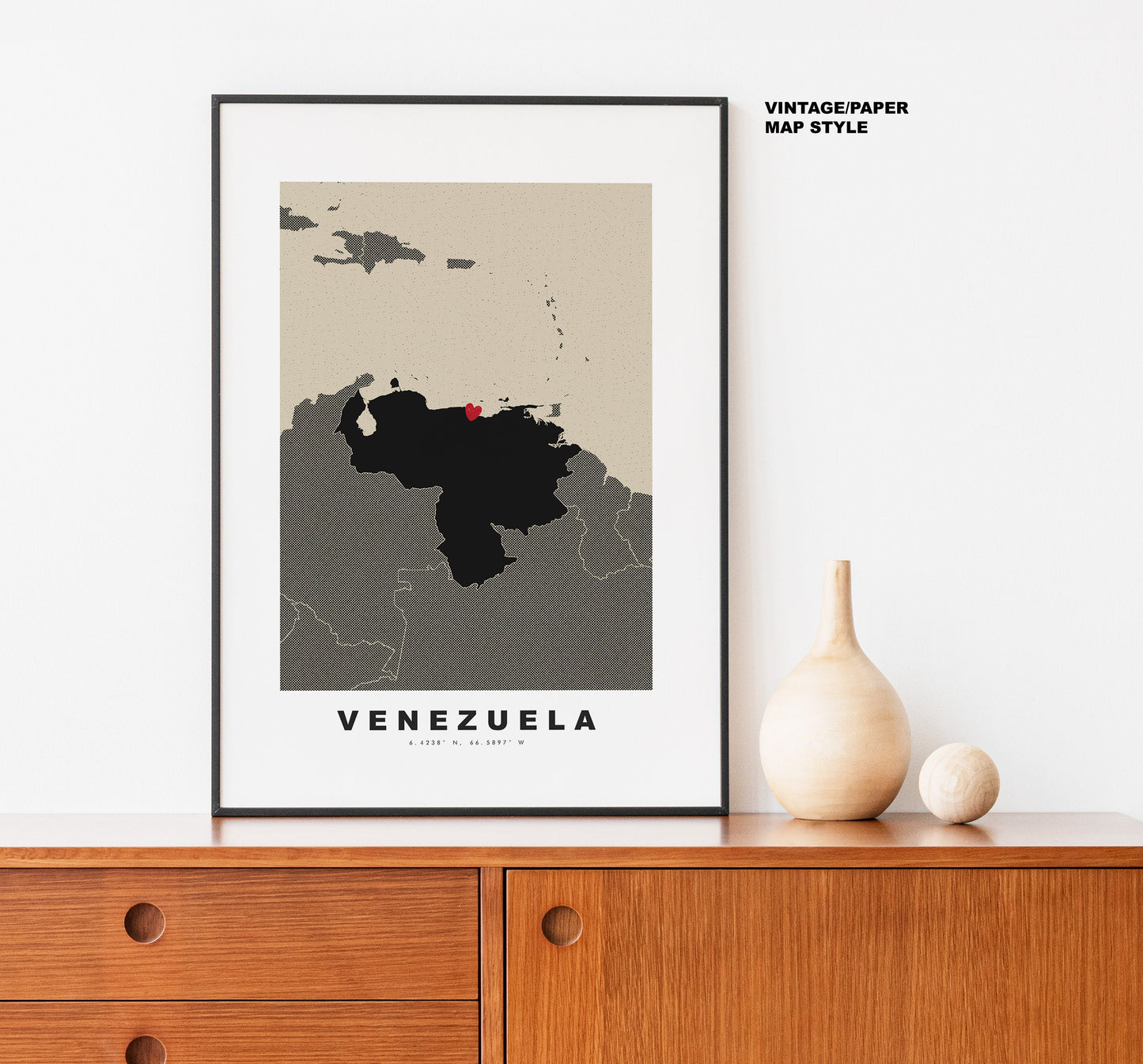 Venezuela Map Print - Personalised Map Gift - Framed or Canvas Options Available - Custom Text Options - Personalised Gift - South America