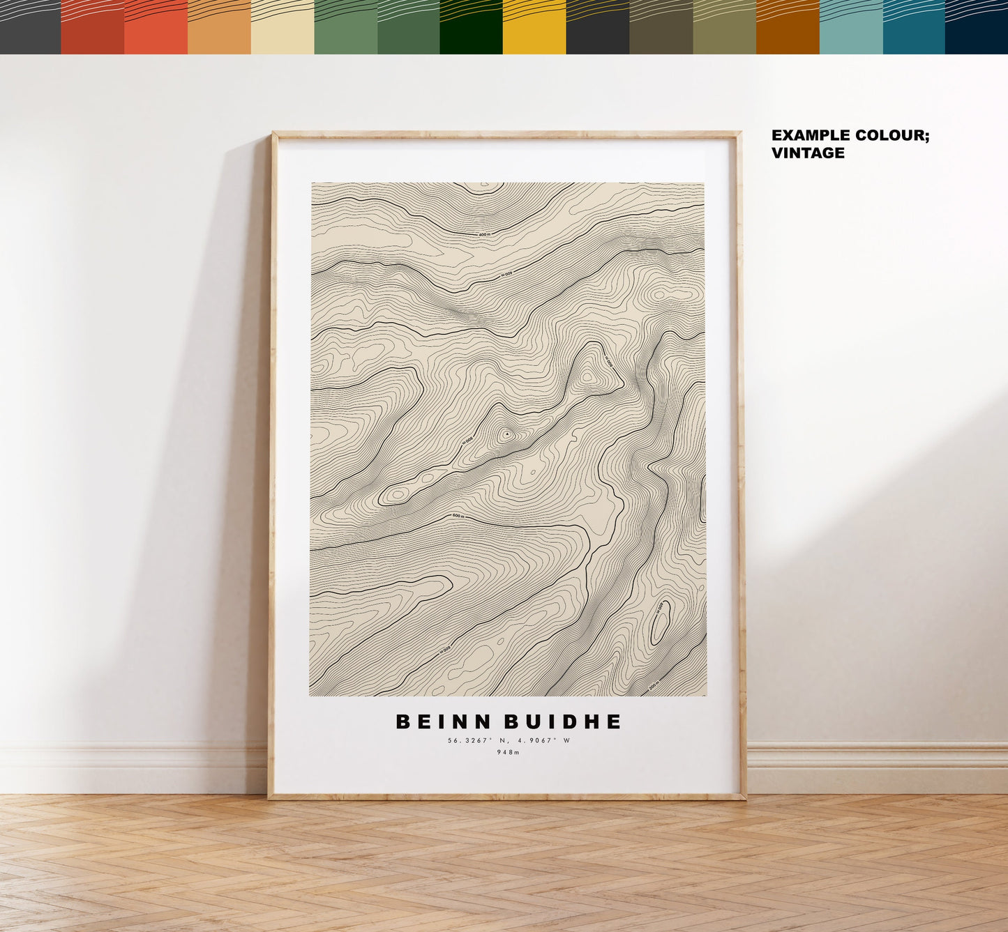 Beinn Buidhe Print - Contour Map -  Beinn Buidhe Poster - Scotland - Topographic Map - Print - Wall Art - Beinn Buidhe Map