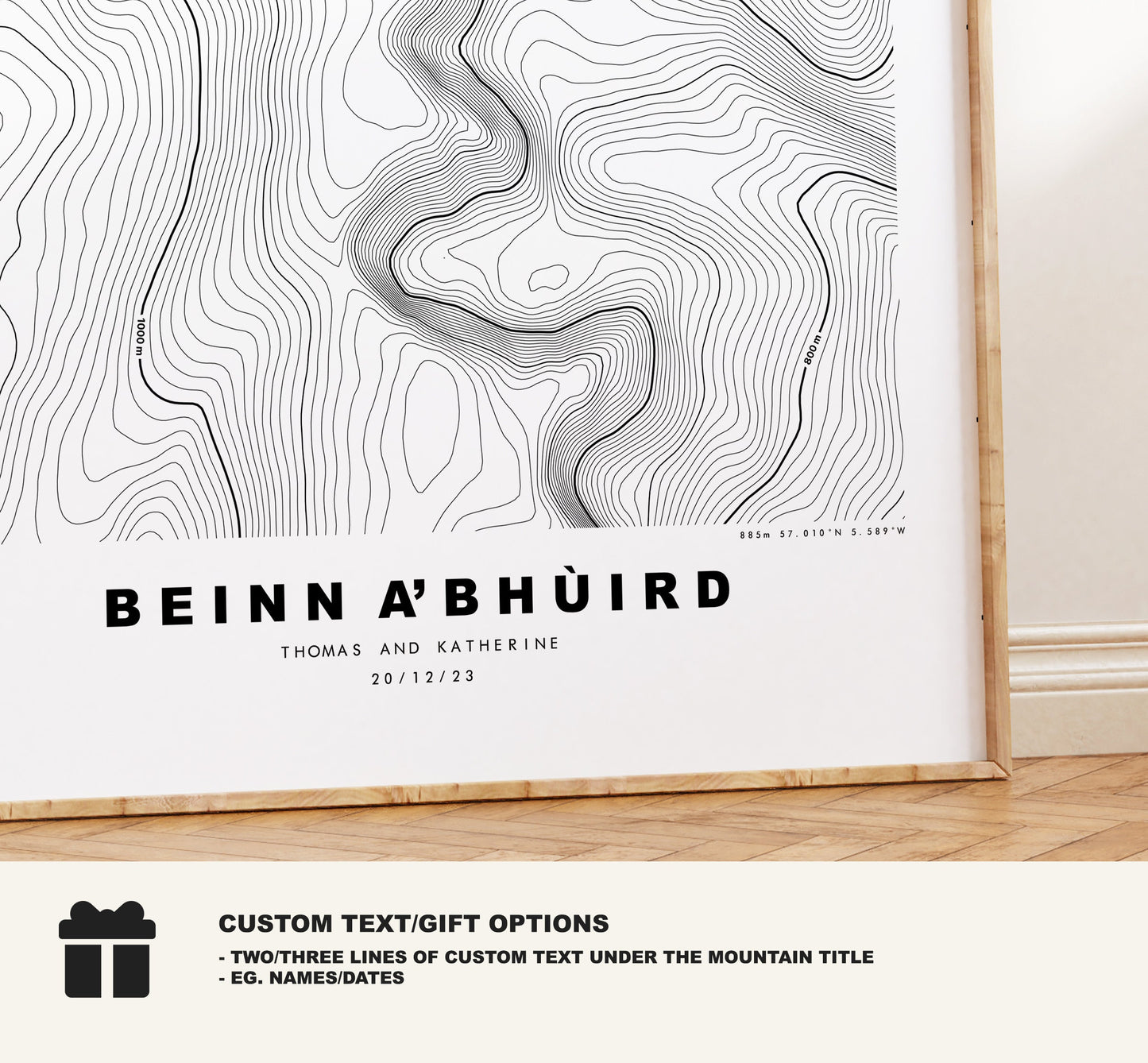 Beinn a' Bhùird Print - Contour Map - Beinn a' Bhuird Poster - Scotland - Topographic Map - Print - Wall Art - Beinn a' Bhuird Map