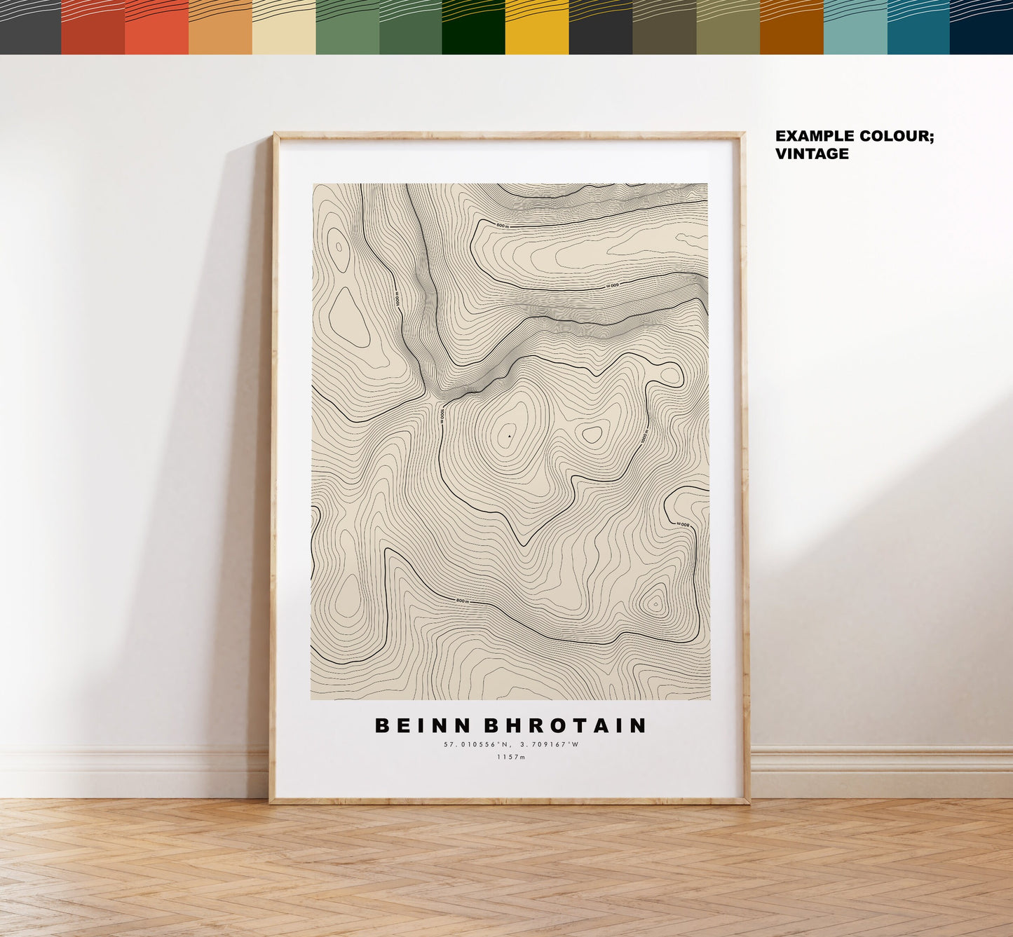 Beinn Bhrotain Print - Contour Map - Beinn Bhrotain Poster - Scotland - Topographic Map - Print - Wall Art - Beinn Bhrotain Map