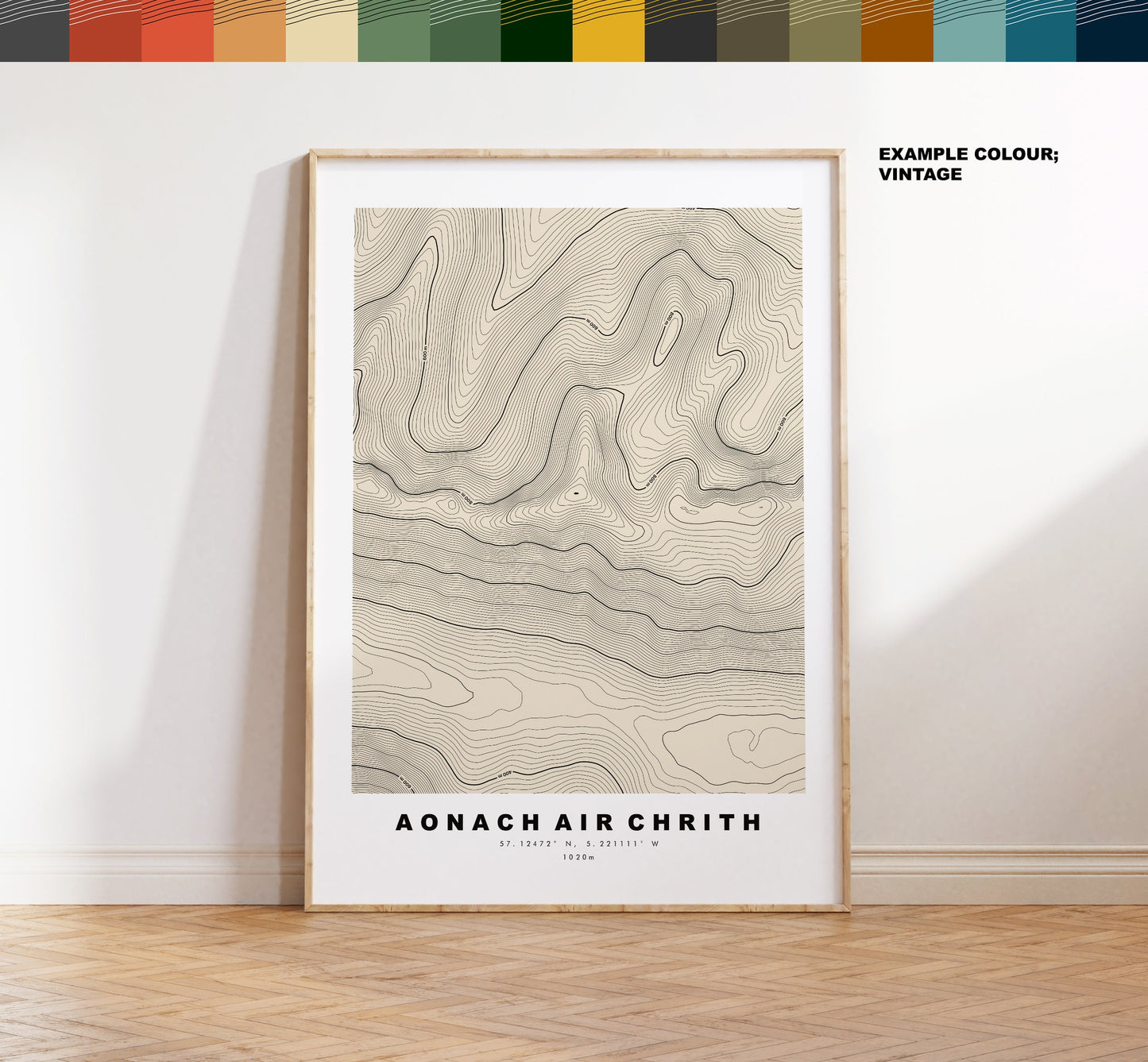 Aonach air Chrith Print - Contour Map - Aonach air Chrith Poster - Scotland - Topographic Map - Print - Wall Art - Aonach air Chrith Map