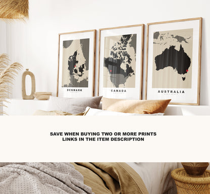 Seychelles Map Print - Personalised Map Gift - Framed or Canvas Options Available - Custom Text Options - Personalised Gift - Africa