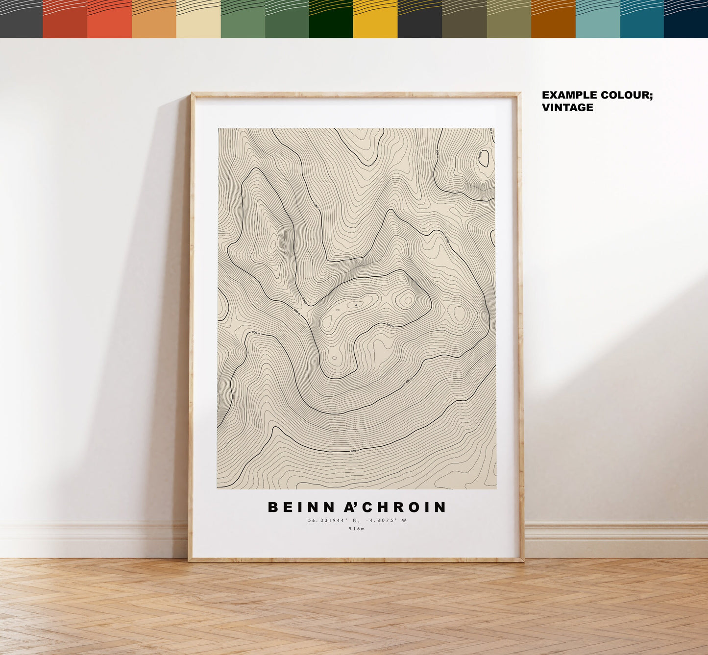 Beinn a'Chroin Print - Contour Map -  Beinn a'Chroin Poster - Scotland - Topographic Map - Print - Wall Art - Beinn a'Chroin Map