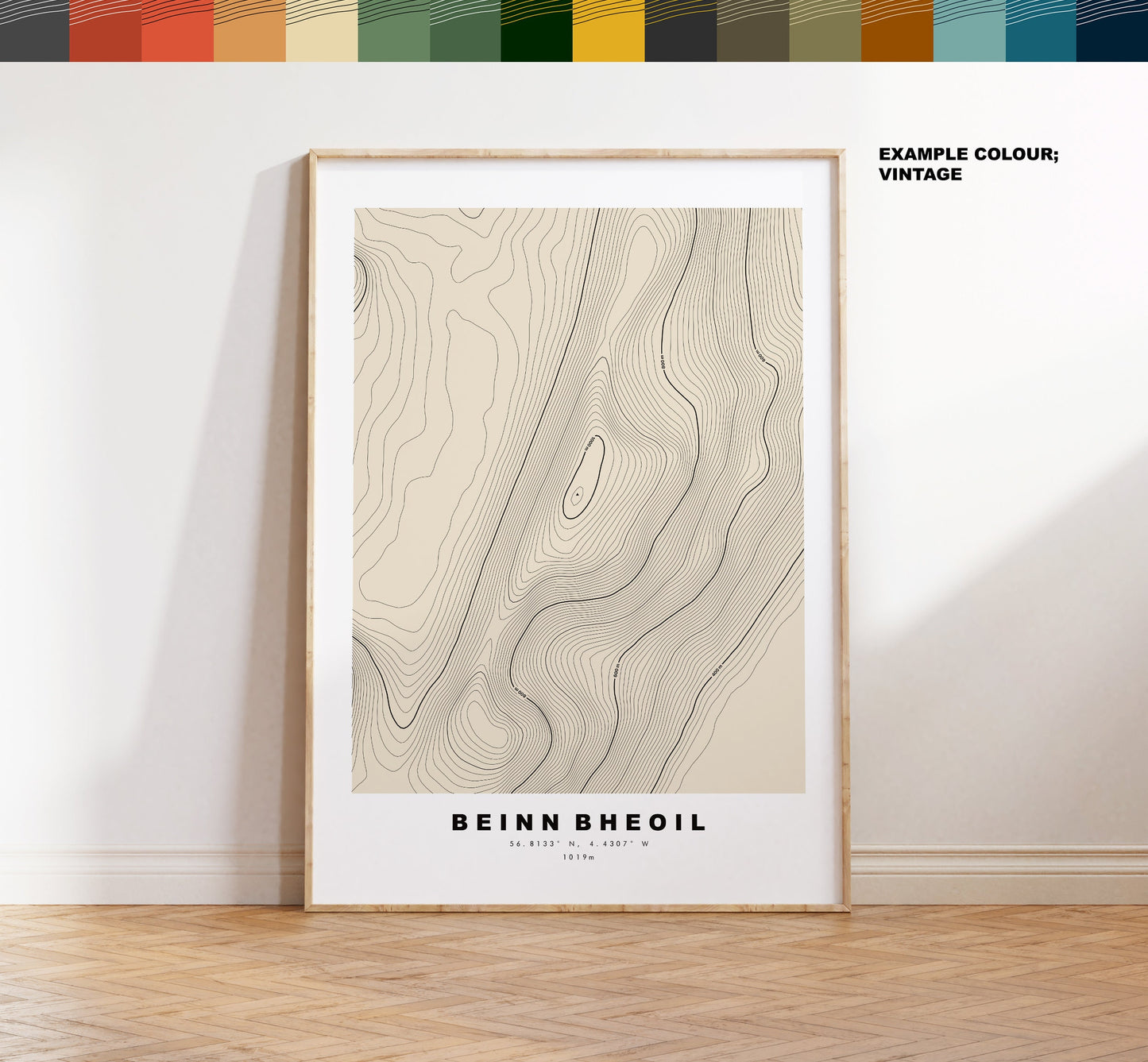 Beinn Bheoil Print - Contour Map - Beinn Bheoil Poster - Scotland - Topographic Map - Print - Wall Art - Beinn Bheoil Map