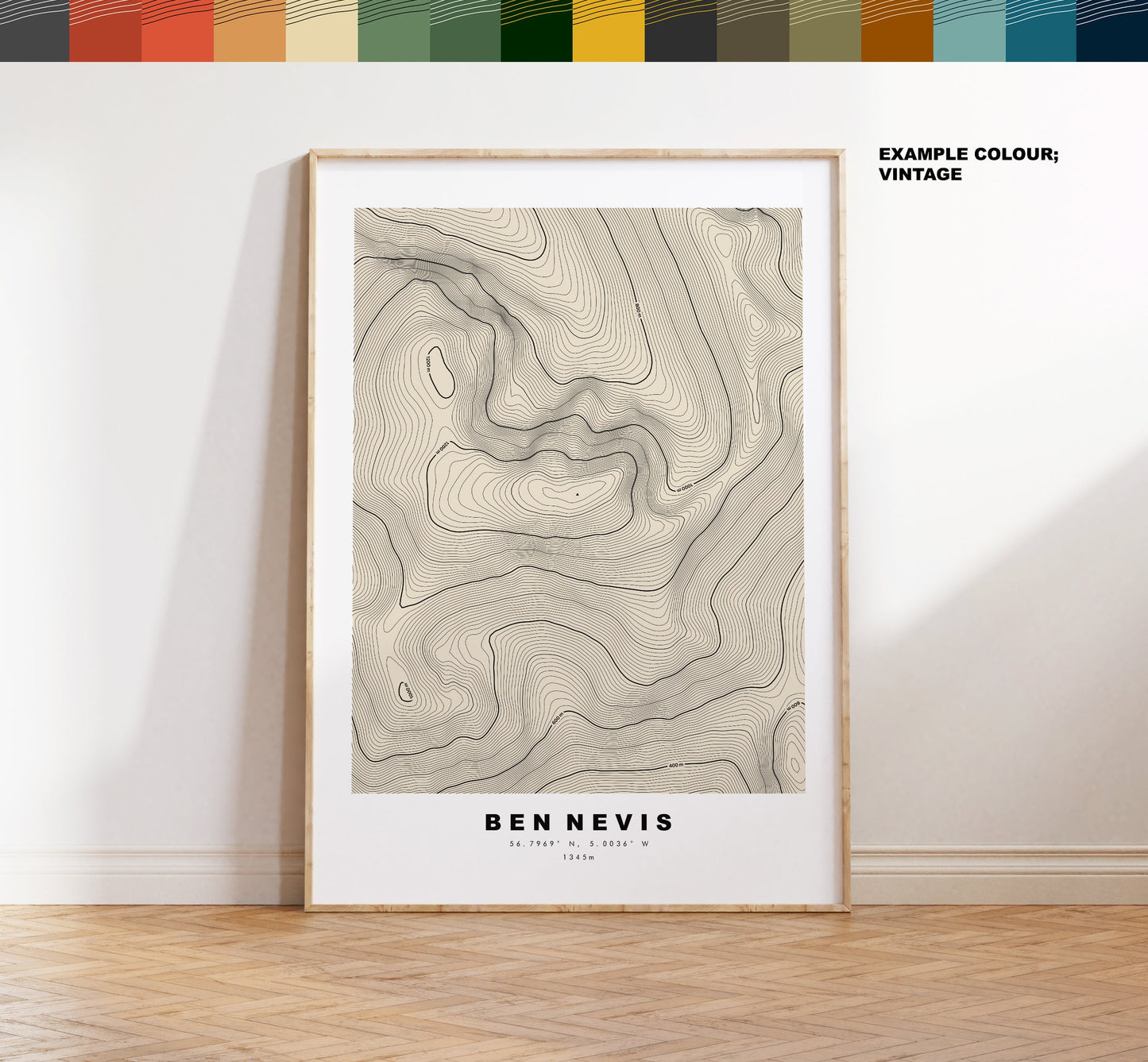 Ben Nevis Print - Contour Map - Ben Nevis Poster - Scotland - Topographic Map - Custom Text Options - Munro Bagging - Beinn Nibheis