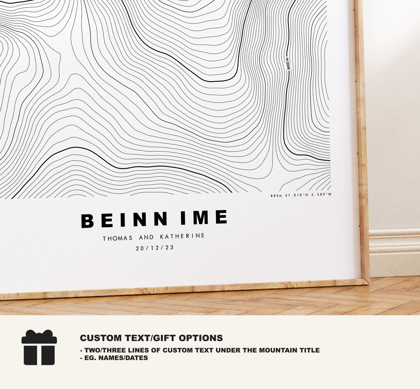 Beinn Ime Print - Contour Map - Beinn Ime Poster - Scotland - Topographic Map - Print - Wall Art - Beinn Ime Map - Arrochar Alps - Ben Oss