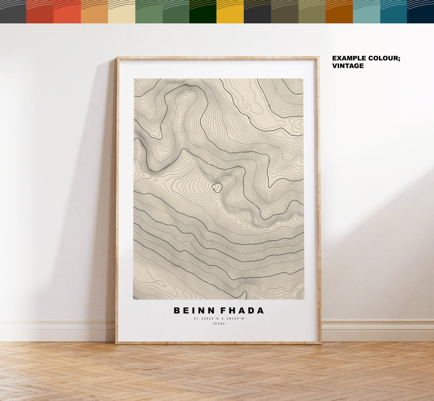 Beinn Fhada Print - Contour Map - Beinn Fhada Poster - Scotland - Topographic Map - Print - Wall Art - Ben Attow Map