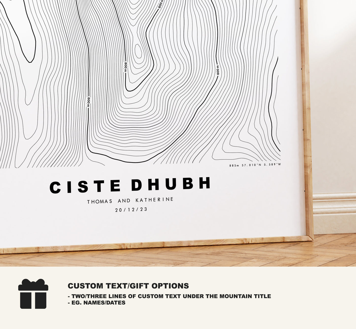 Ciste Dhubh Print - Contour Map - Ciste Dhubh Poster - Scotland - Topographic Map - Print - Wall Art - Ciste Dhubh Map