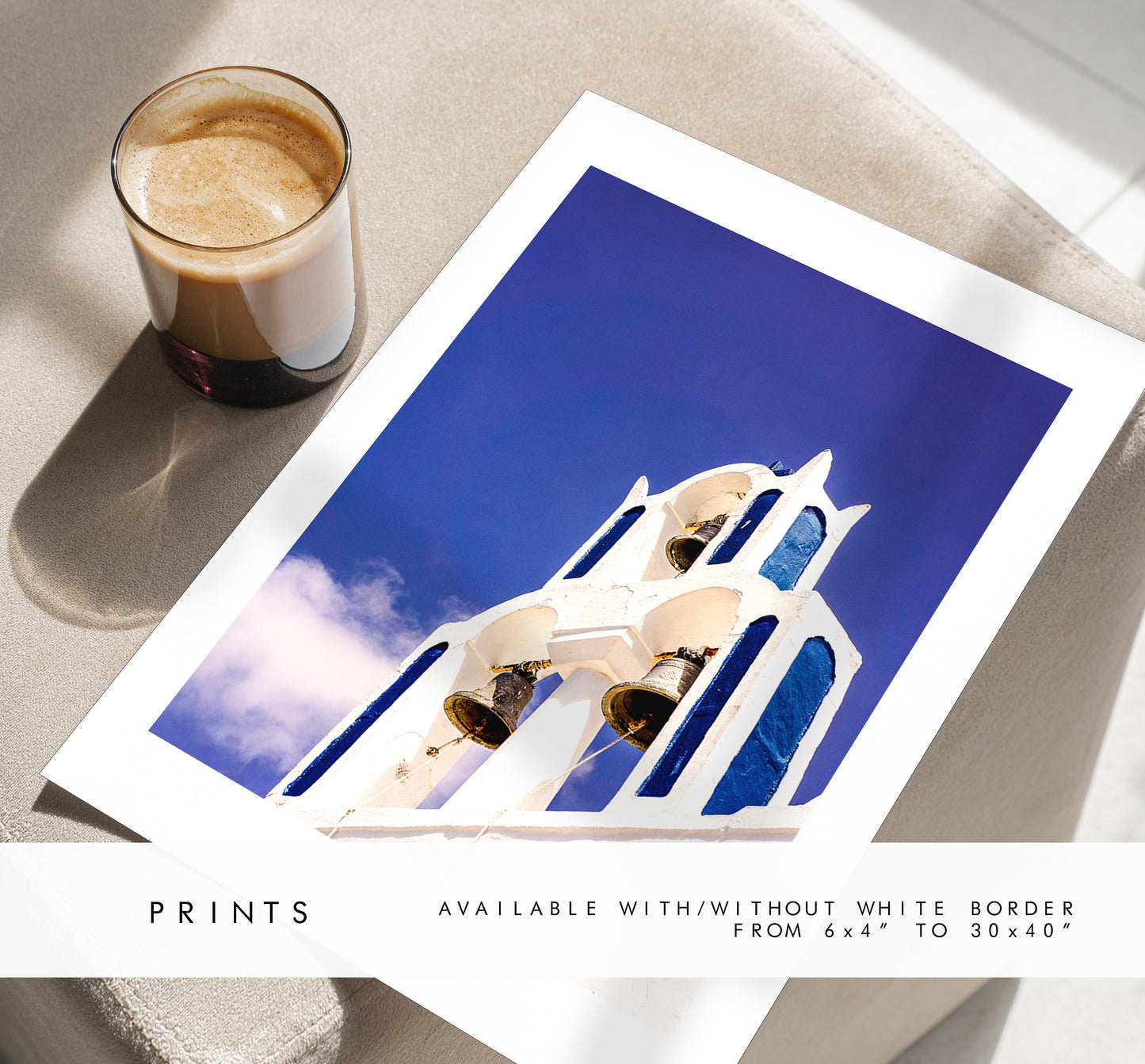 Santorini Church Photography Print - Greece - Print - Poster - Santorini Photography - Greece Wall Art - Blue Wall Art Print - Portrait