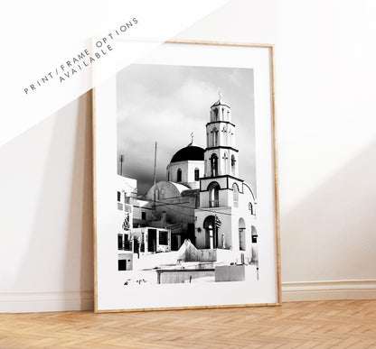 Greece Black and White Photography Print - Greece - Print - Poster - Santorini Photography - Greece Wall Art - Monochrome - Black and White