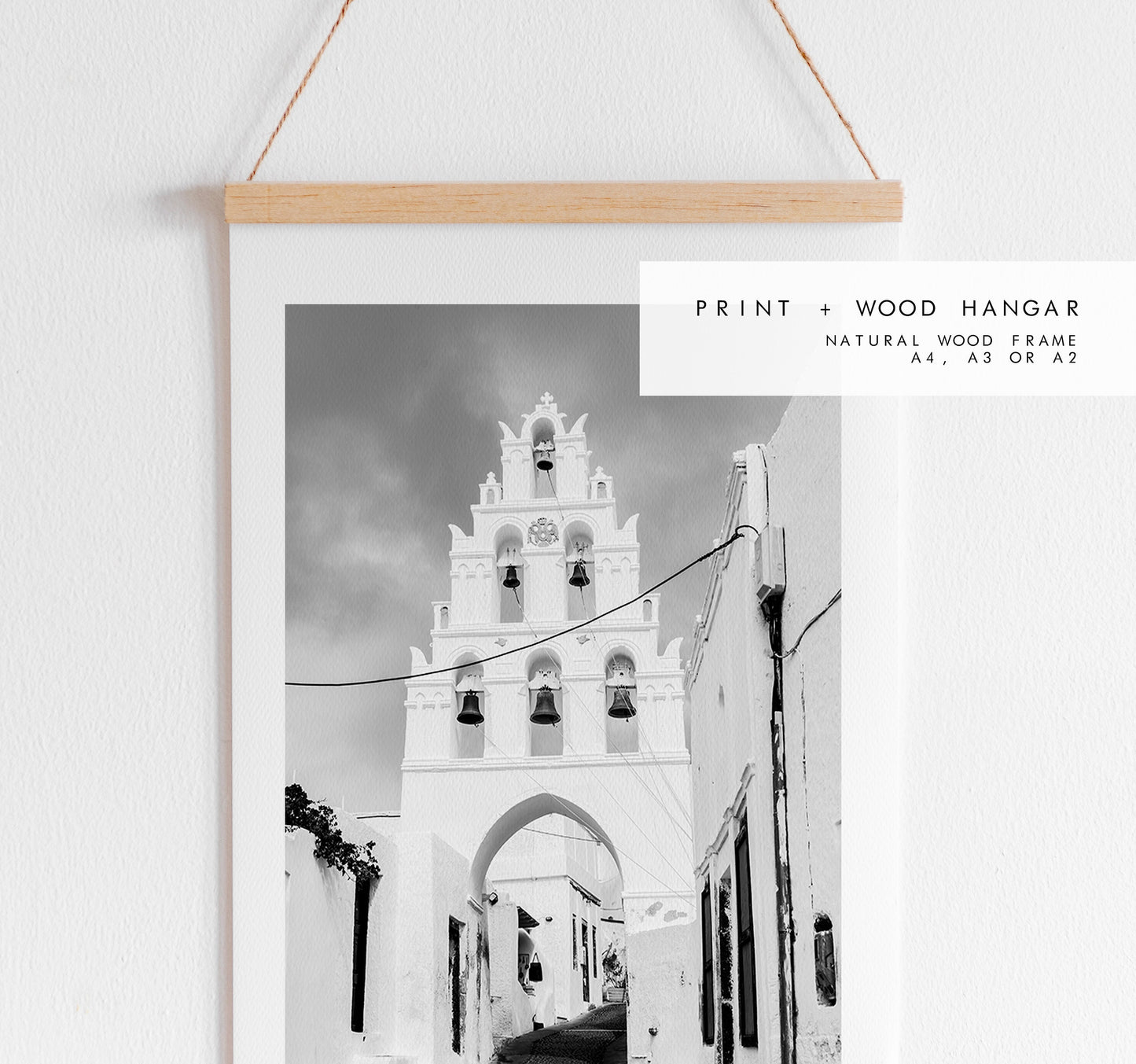 Santorini Black and White Photography Print - Greece - Print - Poster - Santorini Photography - Greece Wall Art - Monochrome - Greek