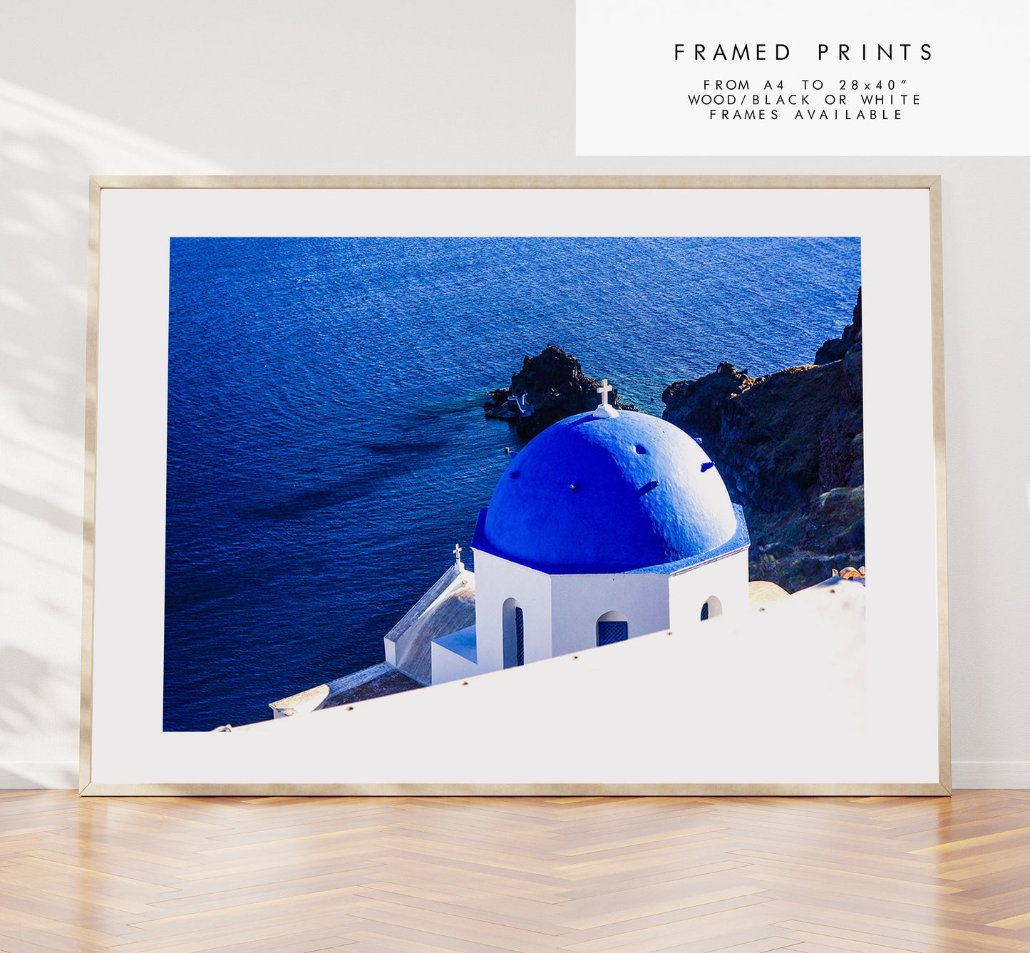 Santorini Photography Print - Greece - Print - Poster - Santorini Photography - Greece Wall Art - Blue Dome - Santorini Blue - Greek Print