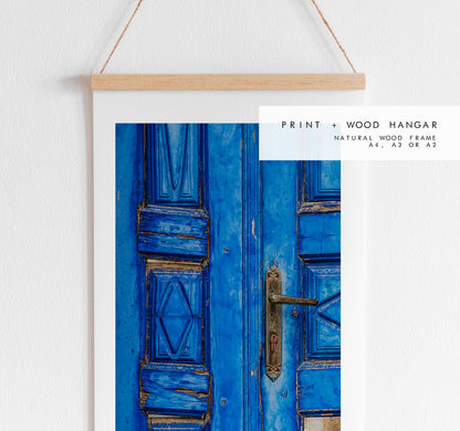 Blue Door Print - Greece - Print - Poster - Santorini Photography - Greece Wall Art - Blue Wall Art - Blue Door Photo - Blue Door Art - Gift