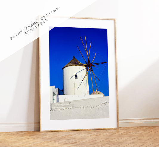 Santorini Wall Art Photography Print - Greece - Print - Poster - Santorini Photography - Greece Wall Art - Santorini Windmill Print - Gift