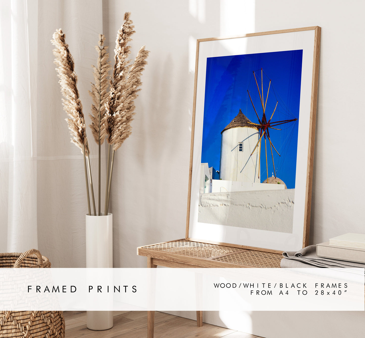 Santorini Wall Art Photography Print - Greece - Print - Poster - Santorini Photography - Greece Wall Art - Santorini Windmill Print - Gift