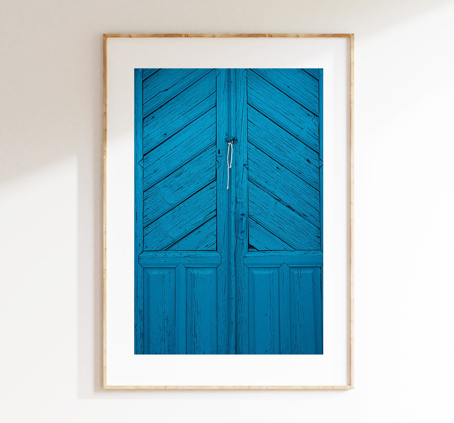 Blue Door Photography Print - Greece - Print - Poster - Santorini Photography - Greece Wall Art - Santorini Blue - Blue Wall Art Print