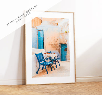 Rustic Greece Photography Print - Greece - Print - Poster - Santorini Photography - Greece Wall Art - Blue - Blue Wall Art - Rustic - Greek