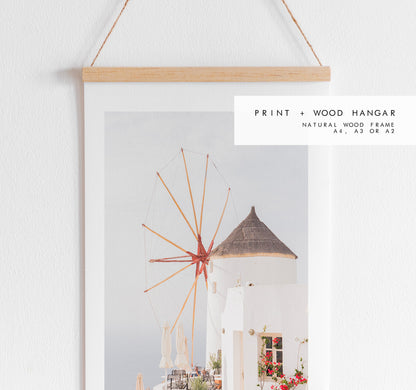 Santorini Windmill Photography Print - Greece - Print - Poster - Santorini Photography - Greece Wall Art - Santorini Print - Santorini