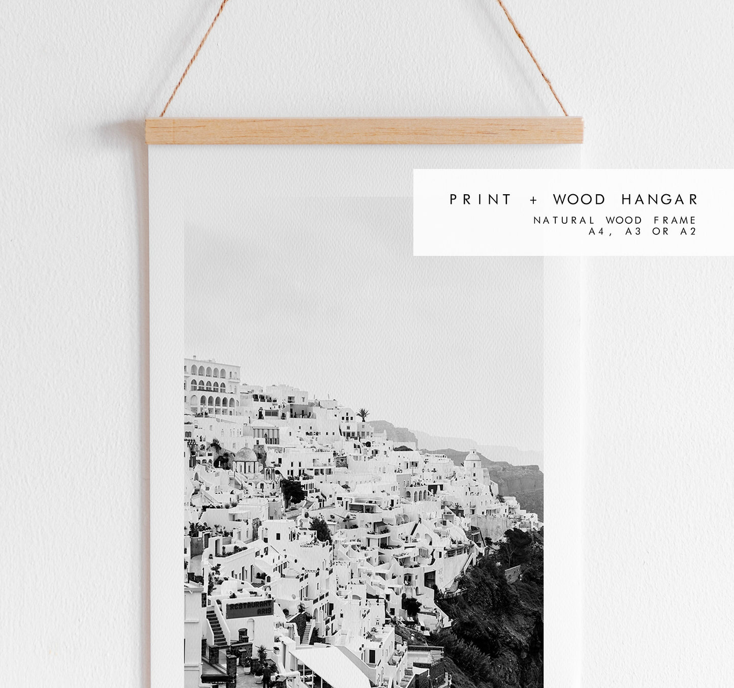 Santorini Black and White Photography Print - Greece - Print - Poster - Santorini Photography - Greece Wall Art - Monochrome - Oia Santorini