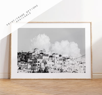 Greece Black and White Photography Print - Greece - Print - Poster - Santorini Photography - Greece Wall Art - Monochrome - Greece Poster