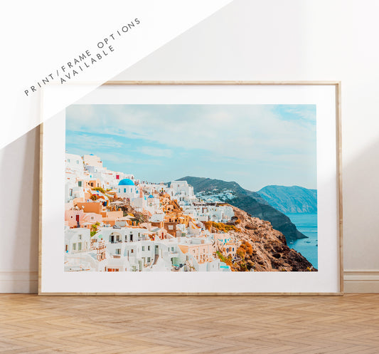 Oia Photography Print - Greece - Print - Poster - Santorini Photography - Greece Wall Art - Santorini Landscape Print - Greek Town - Gift