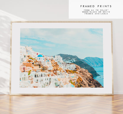 Oia Photography Print - Greece - Print - Poster - Santorini Photography - Greece Wall Art - Santorini Landscape Print - Greek Town - Gift