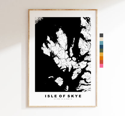 Skye Map Print - Minimalist Map Poster - Map Wall Art - Scotland - Skye Print - Isle of Skye Poster - Different Colours Available