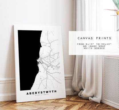 Aberystwyth Map Print - Minimalist City Map Poster - Map Art - Wales - Aberystwyth Print - Aberystwyth Poster - Different Colours Available