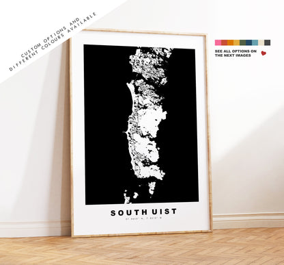 South Uist Map Print - Minimalist Map Poster - Map Wall Art - Scotland - South Uist Print - South Uist Poster - Different Colours Available