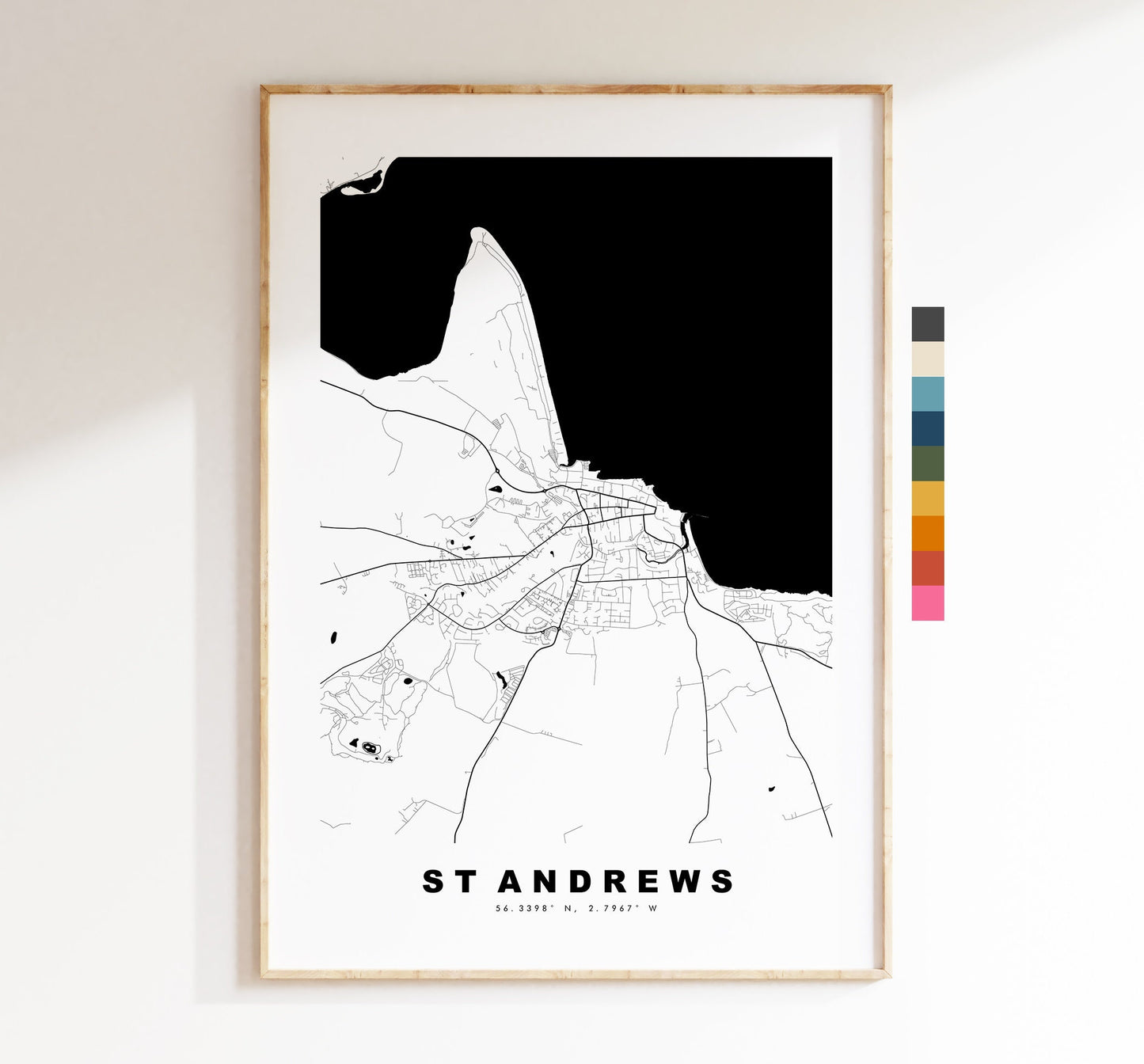 St Andrews Map Print - Minimalist City Map Poster - Map Art - Scotland - St Andrews Print - St Andrews Poster - Different Colours Available