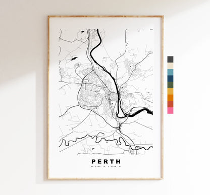 Perth Map Print (Scotland) - Minimalist City Map Poster - Map Wall Art - Scotland - Perth Print - Perth Poster - Different Colours Available