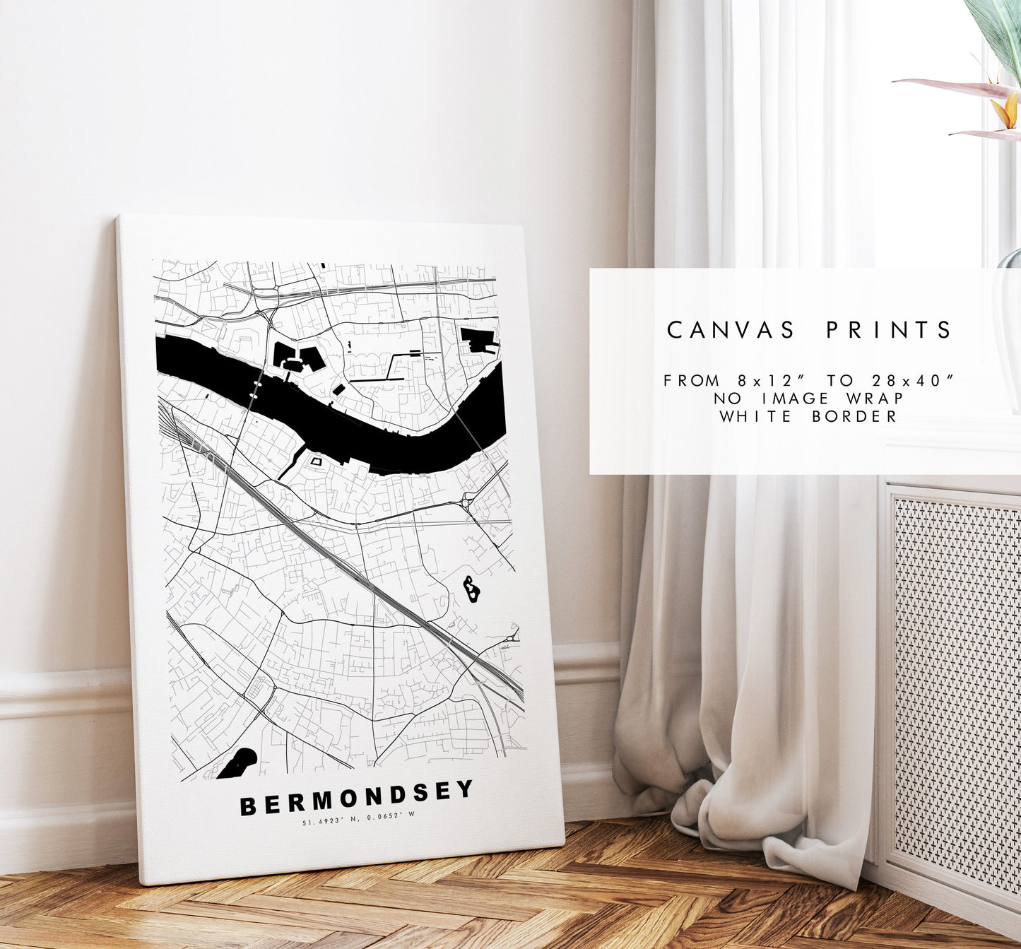 Bermondsey Map Print - Minimalist City Map Poster - Map Wall Art - UK - Bermondsey Print - Bermondsey Poster - Different Colours Available