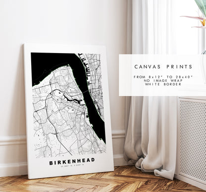 Birkenhead Map Print - Minimalist City Map Poster - Map Wall Art - UK - Birkenhead Print - Birkenhead Poster - Different Colours Available