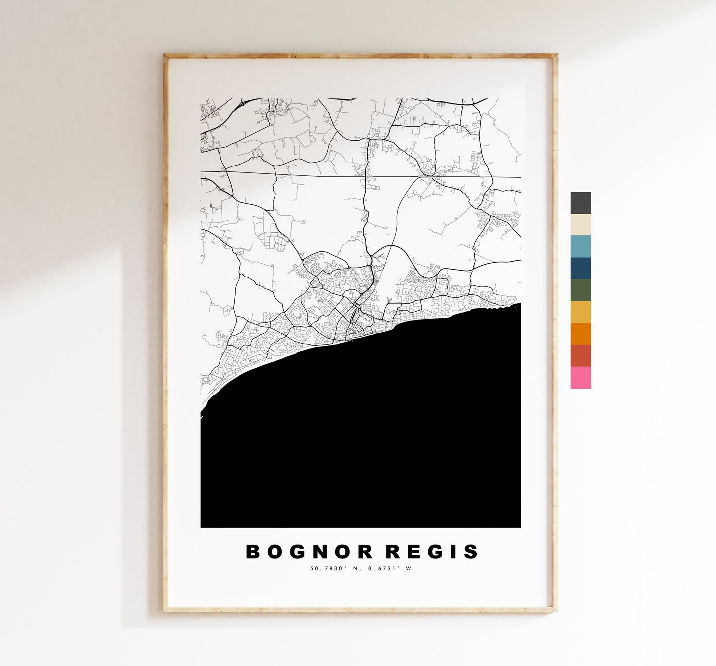 Bognor Regis Map Print - Minimalist City Map Poster - Map Wall Art - UK - Bognor Print - Bognor Regis Poster - Different Colours Available