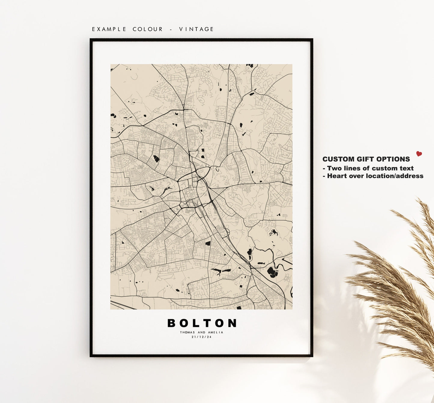 Bolton Map Print - Minimalist City Map Poster - Map Wall Art - UK - Bolton Print - Bolton Poster - Different Colours Available