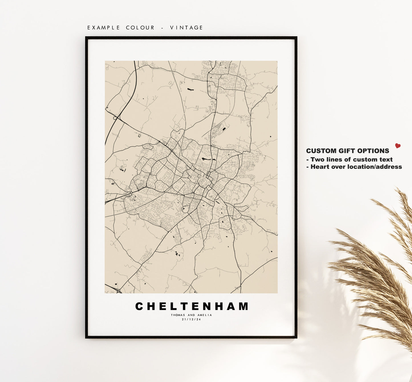 Cheltenham Map Print - Minimalist City Map Poster - Map Wall Art - UK - Cheltenham Print - Cheltenham Poster - Different Colours Available