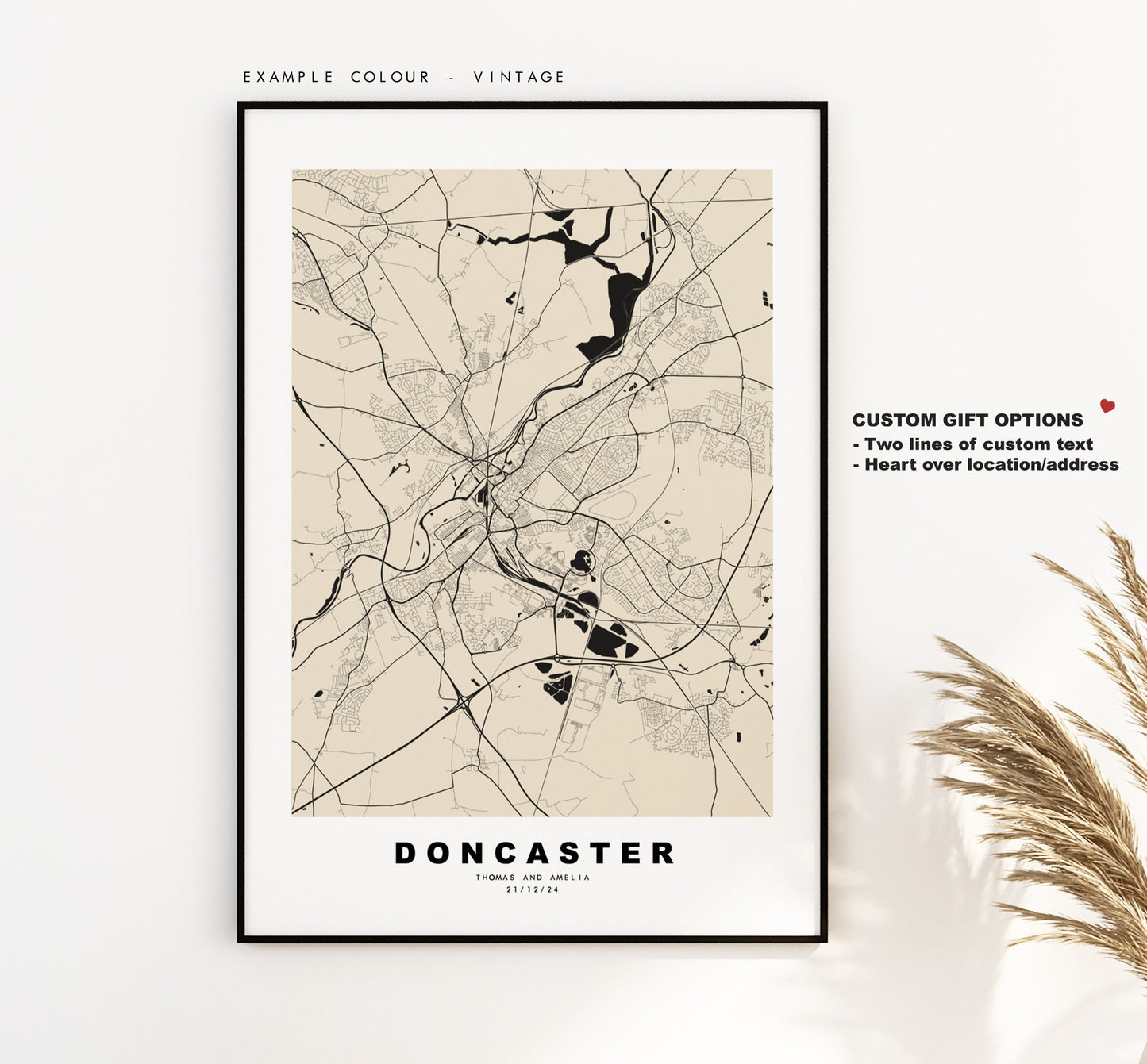 Doncaster Map Print - Minimalist City Map Poster - Map Wall Art - UK - Doncaster Print - Doncaster Poster - Different Colours Available