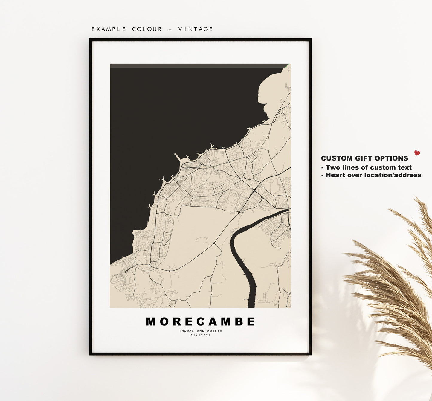 Morecambe Map Print - Minimalist City Map Poster - Map Wall Art - UK - Morecambe Print - Morecambe Poster - Different Colours Available