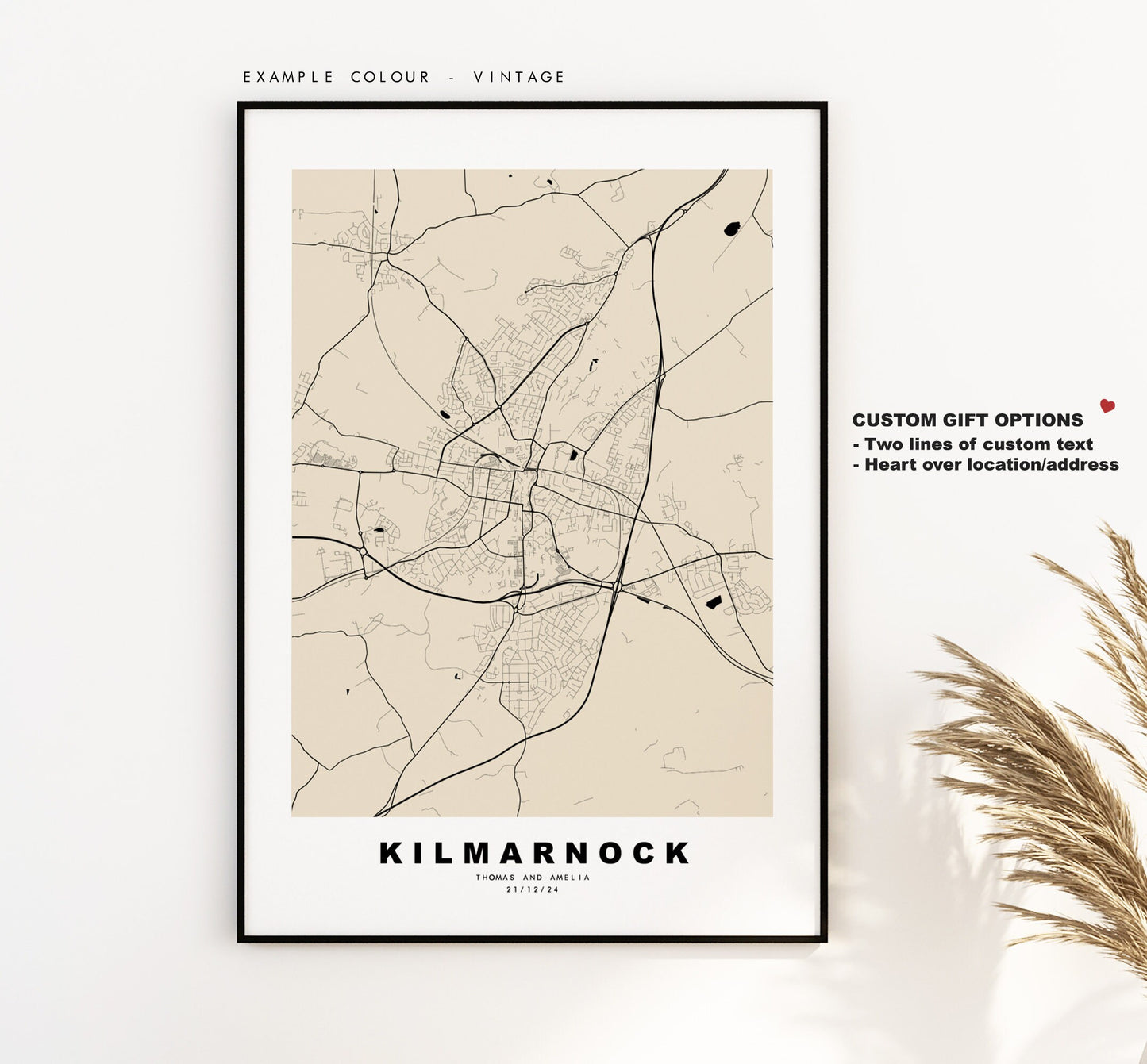 Kilmarnock Map Print - Minimalist City Map Poster - Map Art - Scotland - Kilmarnock Print - Kilmarnock Poster - Different Colours Available