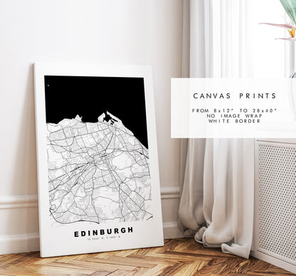 Edinburgh Map Print - Minimalist City Map Poster - Map Art - Scotland - Edinburgh Print - Edinburgh Poster - Different Colours Available