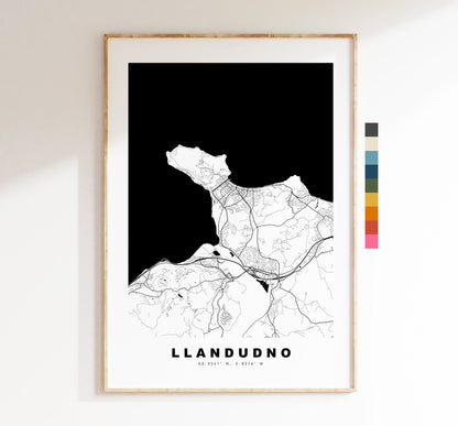 Llandudno Map Print - Minimalist City Map Poster - Map Art - Wales - Llandudno Print - Llandudno Poster - Different Colours Available