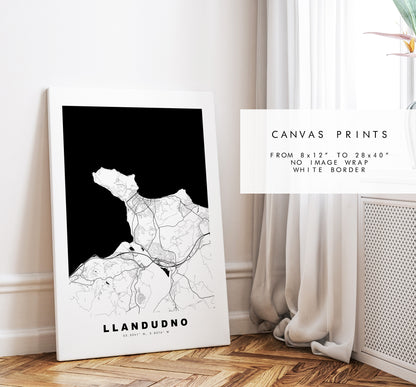 Llandudno Map Print - Minimalist City Map Poster - Map Art - Wales - Llandudno Print - Llandudno Poster - Different Colours Available