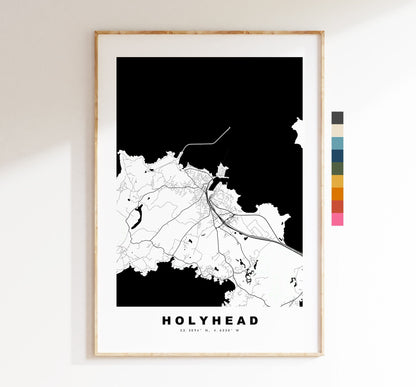 Holyhead Map Print - Minimalist City Map Poster - Map Art - Wales - Holyhead Print - Holyhead Poster - Different Colours Available