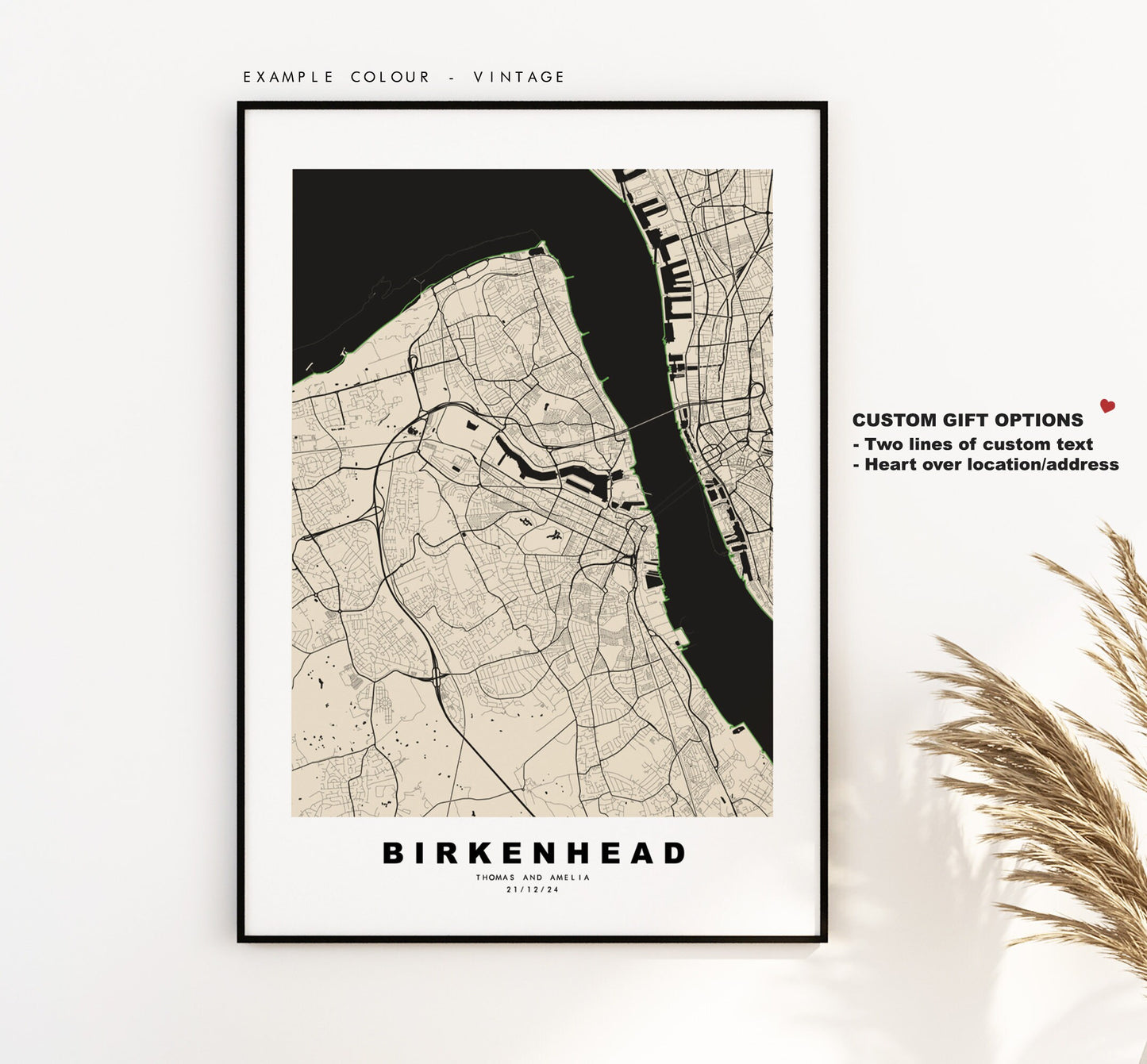 Birkenhead Map Print - Minimalist City Map Poster - Map Wall Art - UK - Birkenhead Print - Birkenhead Poster - Different Colours Available