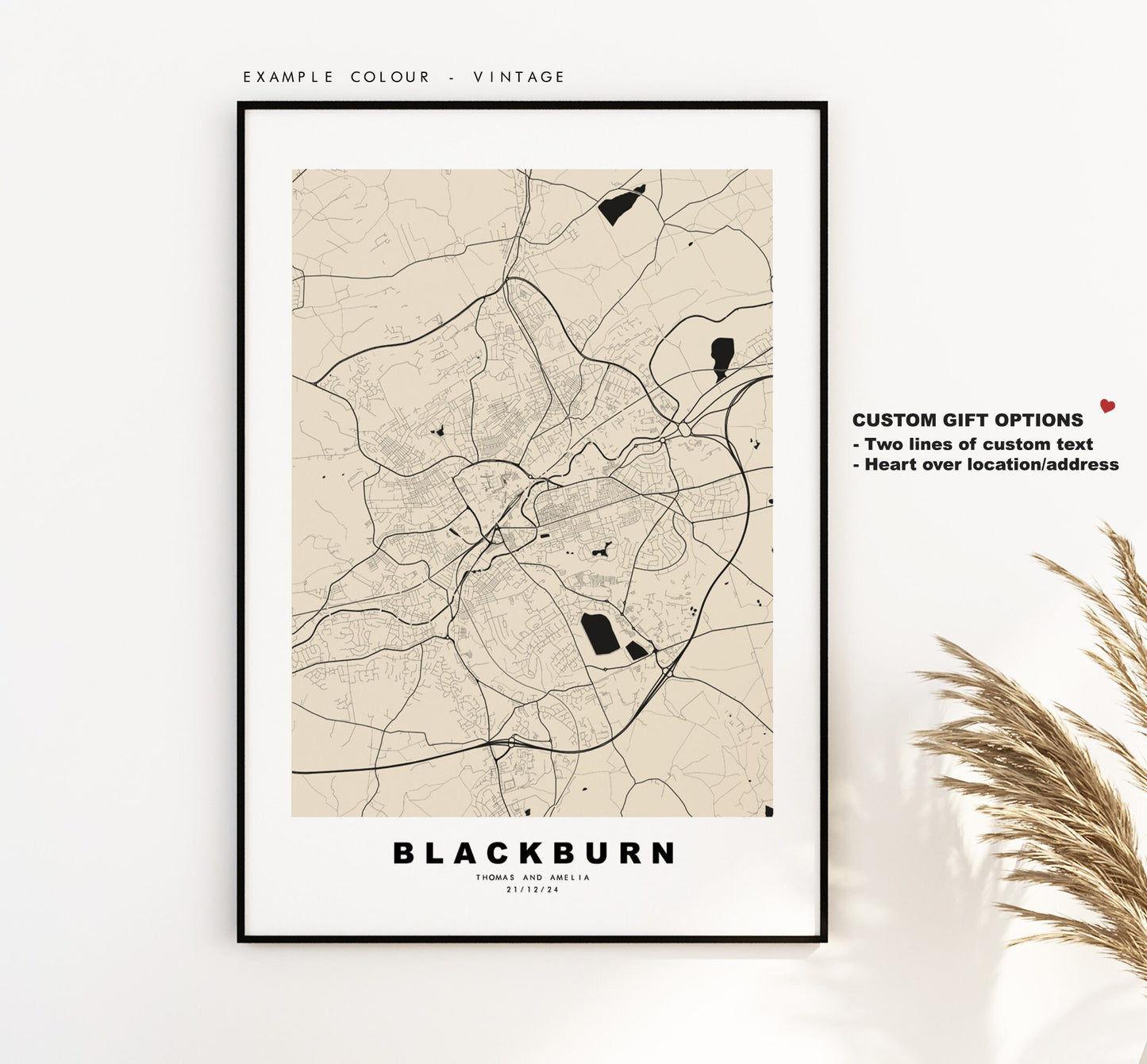 Blackburn Map Print - Minimalist City Map Poster - Map Wall Art - UK - Blackburn Print - Blackburn Poster - Different Colours Available