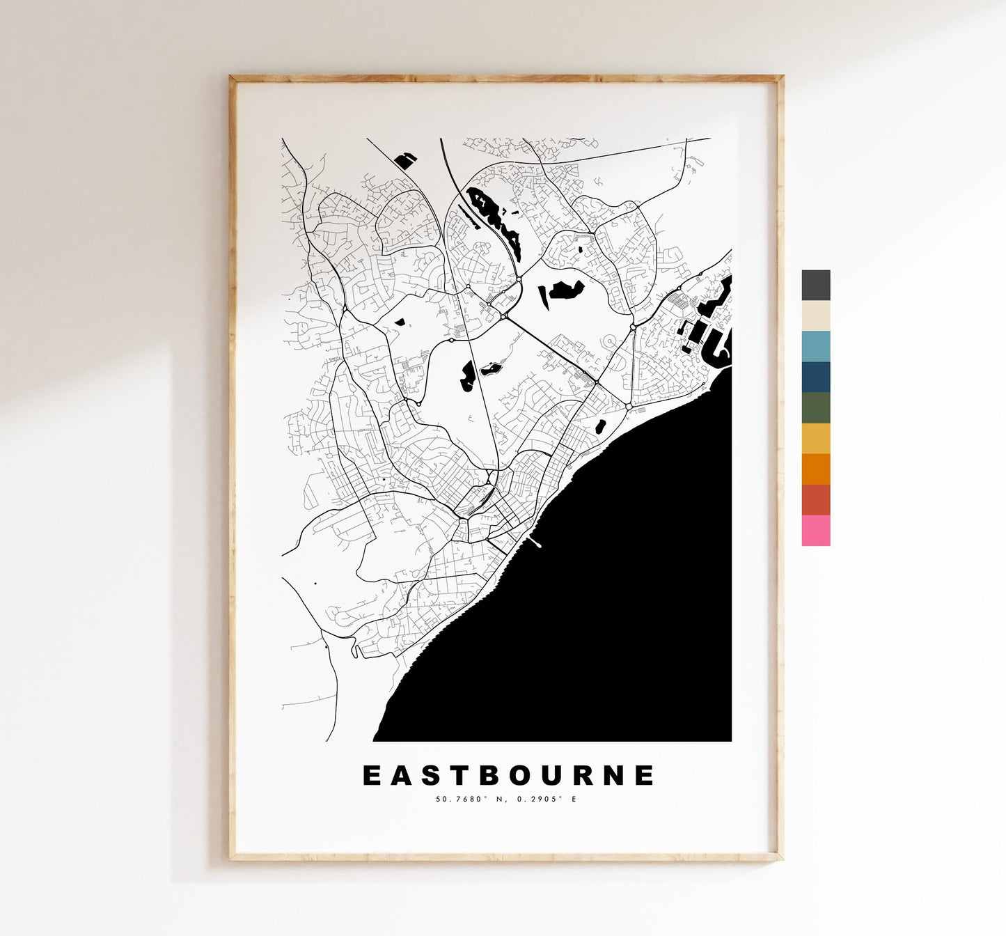 Eastbourne Map Print - Minimalist City Map Poster - Map Wall Art - UK - Eastbourne Print - Eastbourne Poster - Different Colours Available